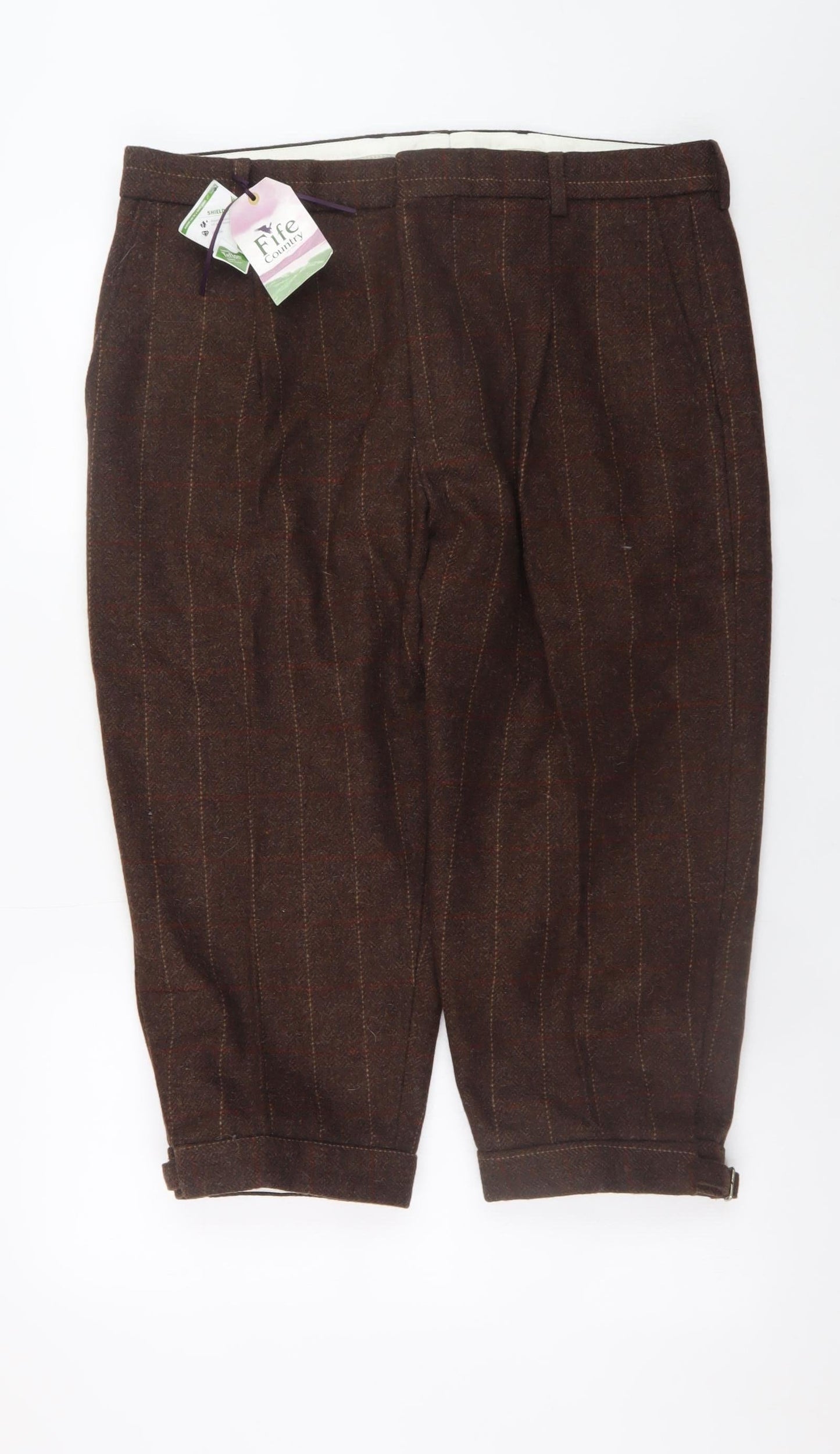 Mens UK Size 38 Hoggs of Fife Classic Fit Casual Workwear Brown Trousers