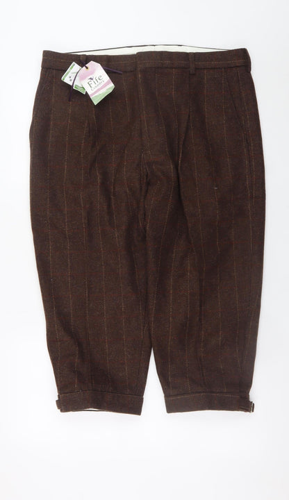 Mens UK Size 38 Hoggs of Fife Classic Fit Casual Workwear Brown Trousers