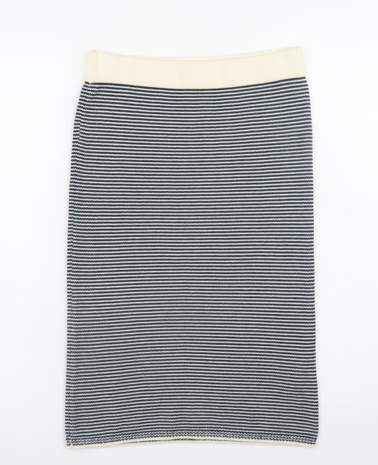 Skunkfunk Women’s Black Striped Pencil Skirt Size S Knee Length Stretch