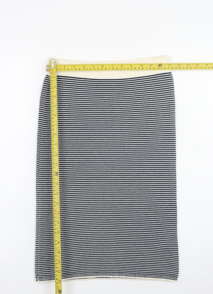 Skunkfunk Women’s Black Striped Pencil Skirt Size S Knee Length Stretch