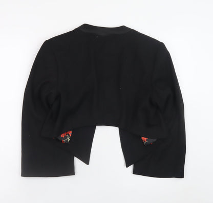 TU Women's Black Cropped Blazer Jacket Size 12 Lined