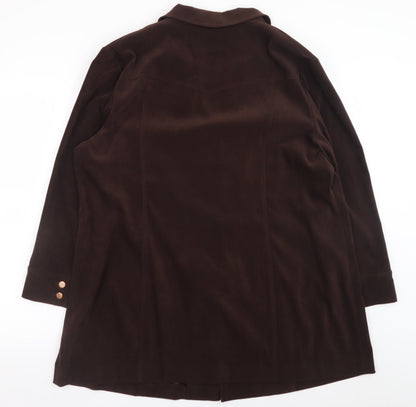 Elvi Women’s Brown Plus Size 24 Classic Velvet Look Blazer Jacket