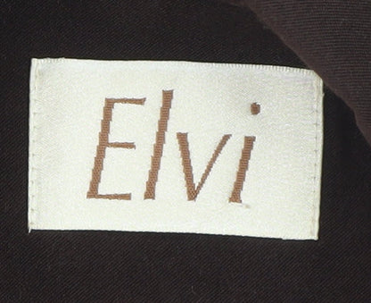 Elvi Women’s Brown Plus Size 24 Classic Velvet Look Blazer Jacket