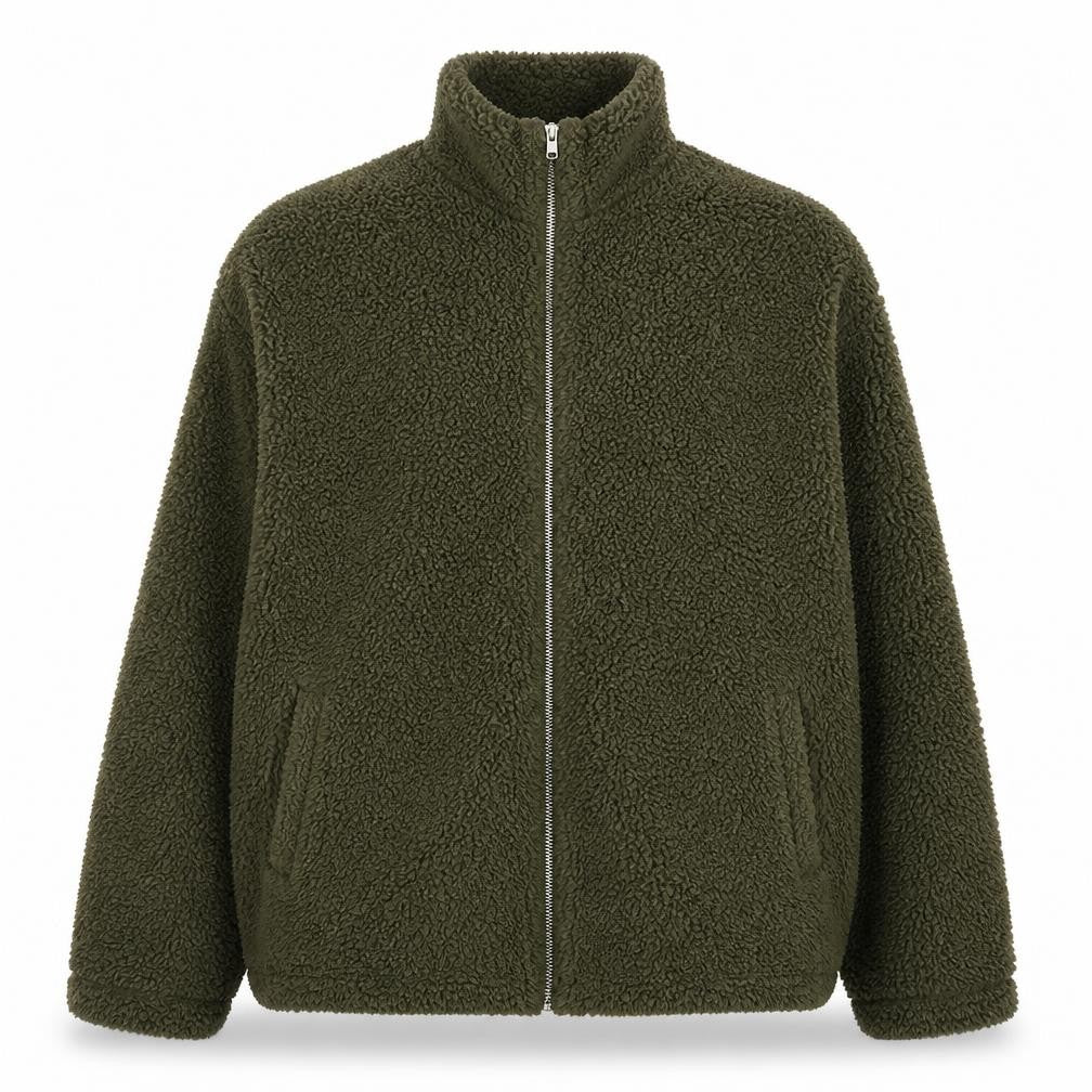 ASOS Design Men’s Green Fleece Jacket M Regular Fit Full Zip