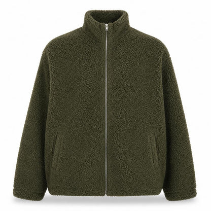 ASOS Design Men’s Green Fleece Jacket M Regular Fit Full Zip