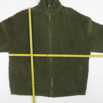 ASOS Design Men’s Green Fleece Jacket M Regular Fit Full Zip