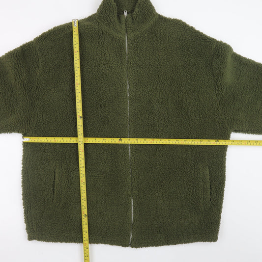 ASOS Design Men’s Green Fleece Jacket M Regular Fit Full Zip