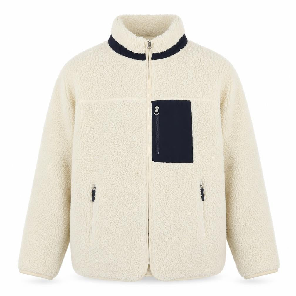 H&M Men’s Ivory Fleece Full Zip Jacket Size S Regular Fit