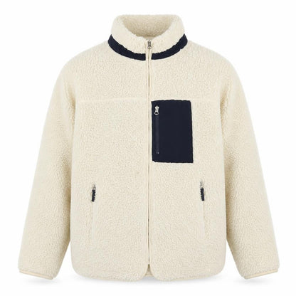 H&M Men’s Ivory Fleece Full Zip Jacket Size S Regular Fit