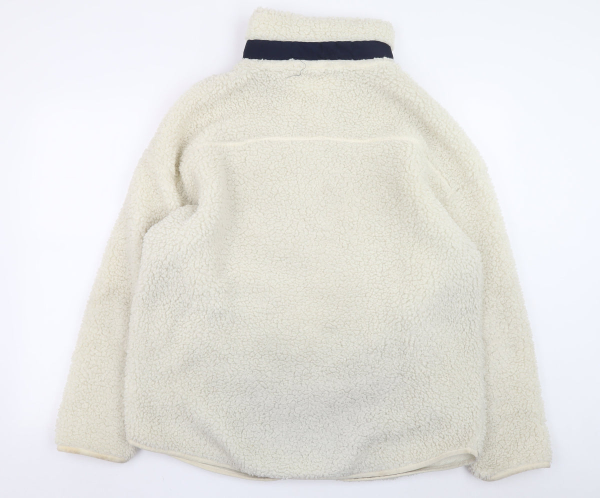 H&M Men’s Ivory Fleece Full Zip Jacket Size S Regular Fit
