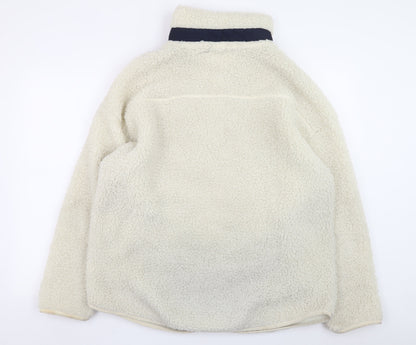 H&M Men’s Ivory Fleece Full Zip Jacket Size S Regular Fit