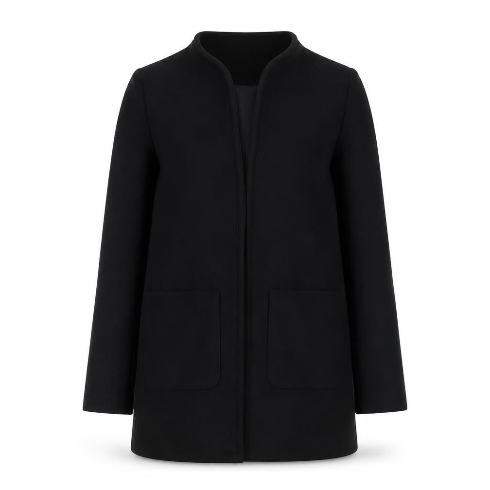 H&M Women’s Black Mid-Length Regular Fit Coat Size 8
