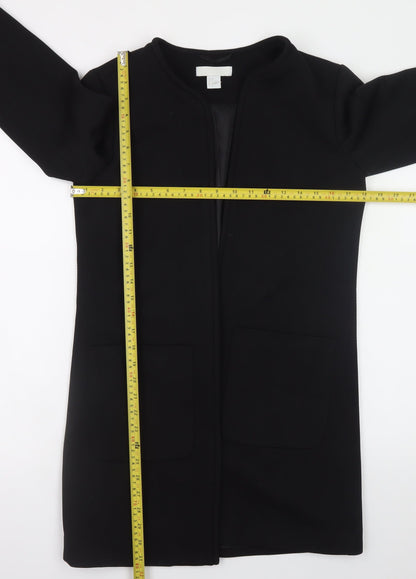 H&M Women’s Black Mid-Length Regular Fit Coat Size 8