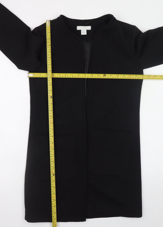 H&M Women’s Black Mid-Length Regular Fit Coat Size 8