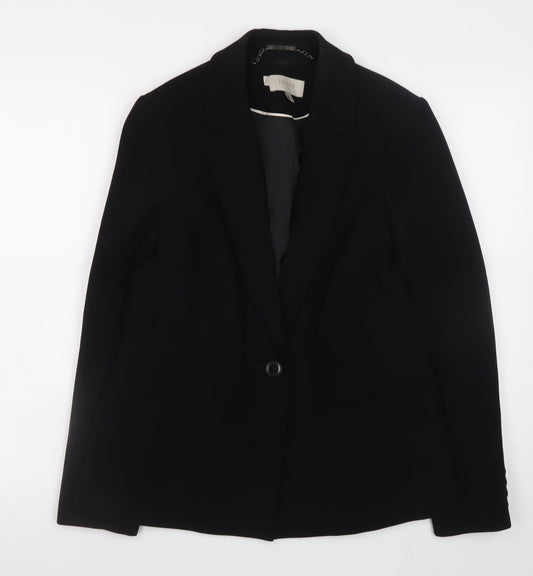 Hobbs Women’s Black Polyester Blazer UK 10 Classic Work Jacket