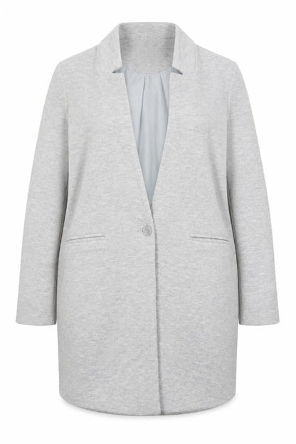 Vero Moda Women Grey Cotton Blend Mid-Length Coatigan Size 14