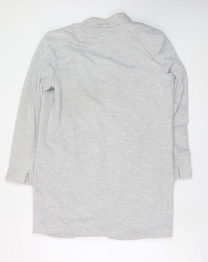 Vero Moda Women Grey Cotton Blend Mid-Length Coatigan Size 14