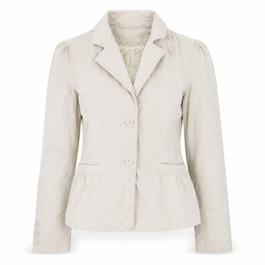 BHS Women Beige Cotton Blazer Jacket Size 12 Classic Style