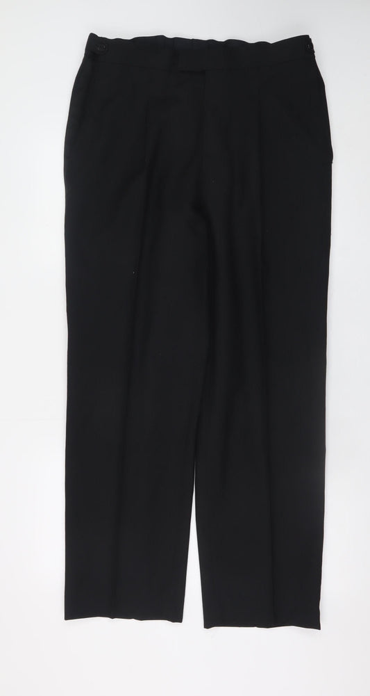 Mens UK Size 36 in Drescott Classic Fit Dress Pants Black Trousers