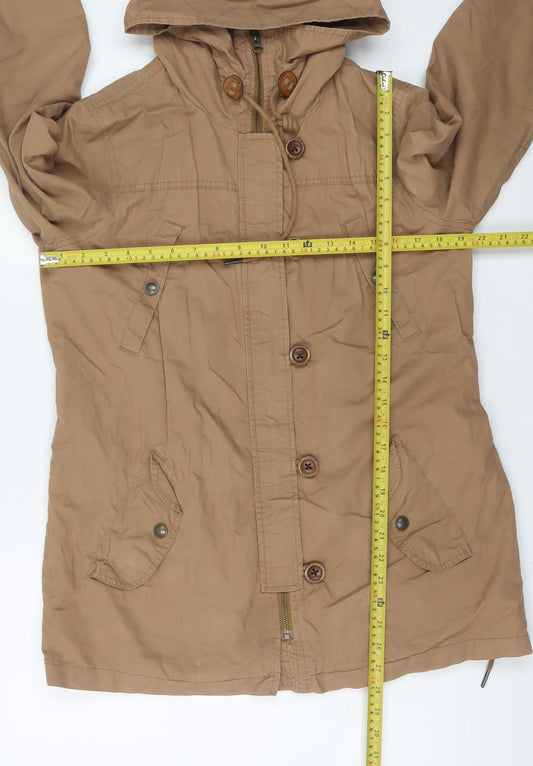 Womens UK Size 10 Fat Face Beige Parka Coat