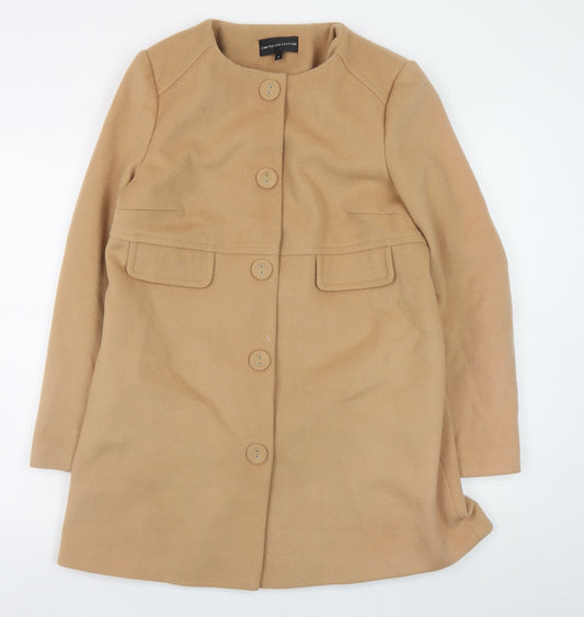 Marks and Spencer Women’s Beige Wool Blend Mid-Length Coat Size 14