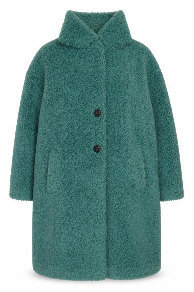 Womens UK Size 18 Papaya Green Overcoat