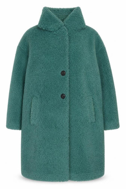 Womens UK Size 18 Papaya Green Overcoat