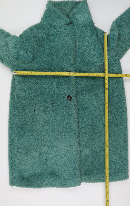 Womens UK Size 18 Papaya Green Overcoat