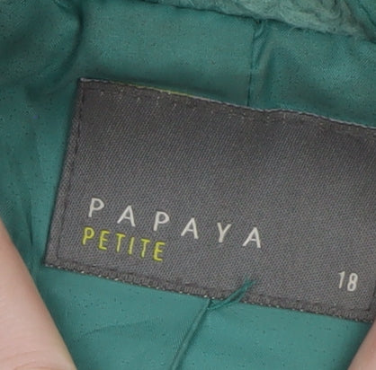 Womens UK Size 18 Papaya Green Overcoat