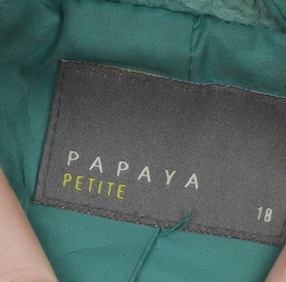 Womens UK Size 18 Papaya Green Overcoat