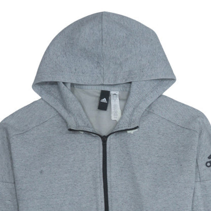 Mens UK Size S Adidas Grey Full Zip Hoodie