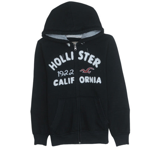 Womens UK Size L Hollister Black Full Zip Hoodie