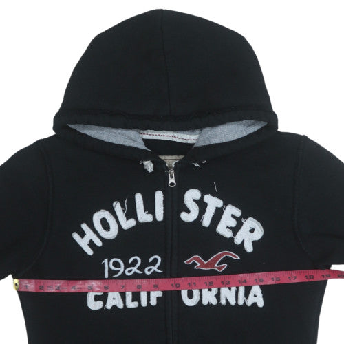 Womens UK Size L Hollister Black Full Zip Hoodie