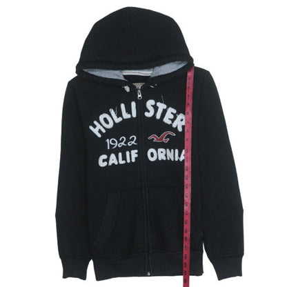Womens UK Size L Hollister Black Full Zip Hoodie