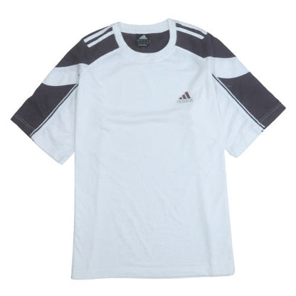 Adidas Men's White and Black Short Sleeve Crew Neck Sports T-Shirt Size L