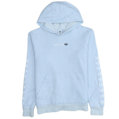 Adidas Girls Light Blue Pullover Hoodie Size 13-14 Years Fleece Lined
