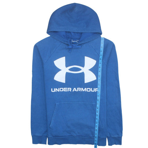 Mens UK Size L Under Armour Blue Pullover Hoodie