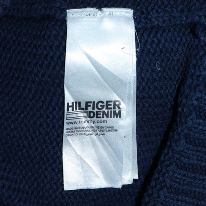 Hilfiger Denim Men's Blue Shawl Collar Knit Jumper Size L
