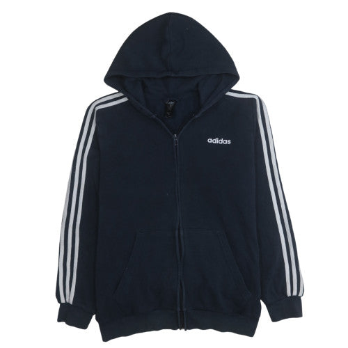 Mens UK Size L adidas Blue Full Zip Hoodie
