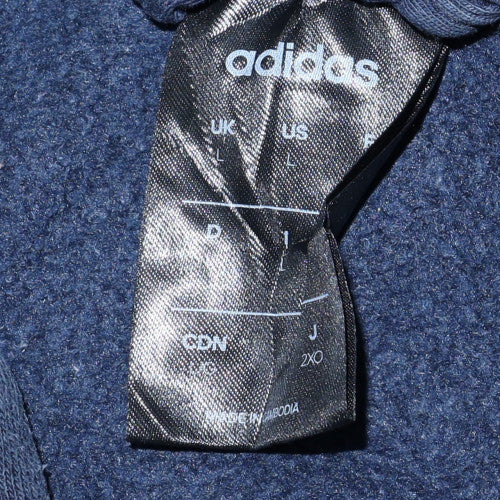 Mens UK Size L adidas Blue Full Zip Hoodie
