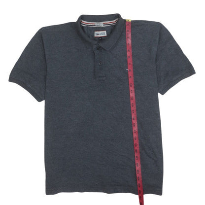 Hilfiger Denim Men's Grey Polo Shirt XL Cotton Short Sleeve Classic Fit