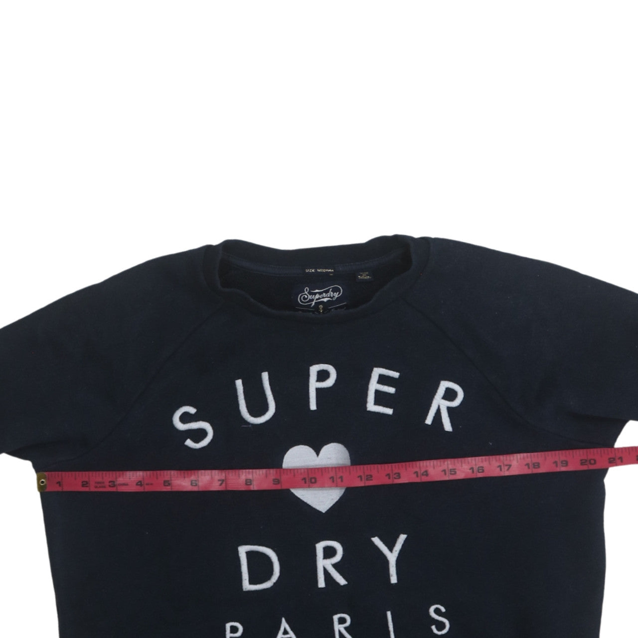 Womens UK Size M Superdry Black Pullover Sweatshirt