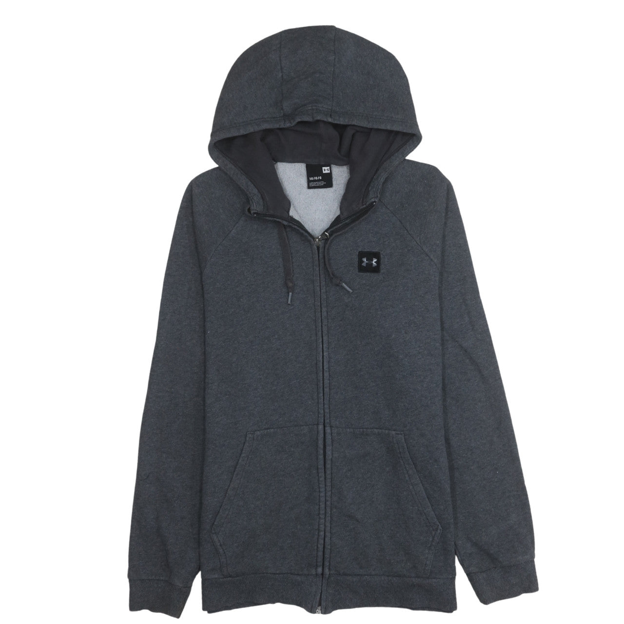 Mens UK Size L Under Armour Grey Full Zip Hoodie
