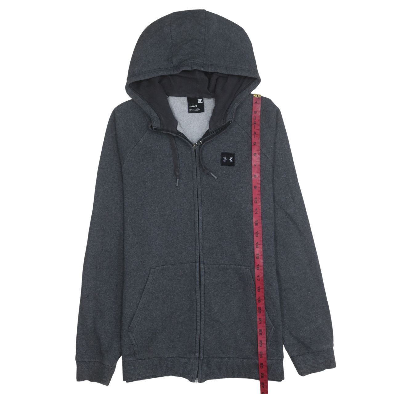 Mens UK Size L Under Armour Grey Full Zip Hoodie