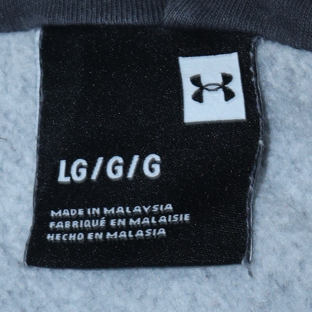 Mens UK Size L Under Armour Grey Full Zip Hoodie