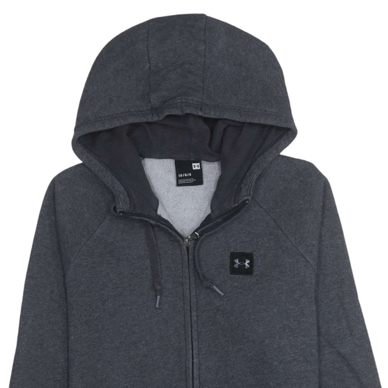 Mens UK Size L Under Armour Grey Full Zip Hoodie