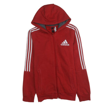 Mens UK Size M adidas Red Full Zip Hoodie