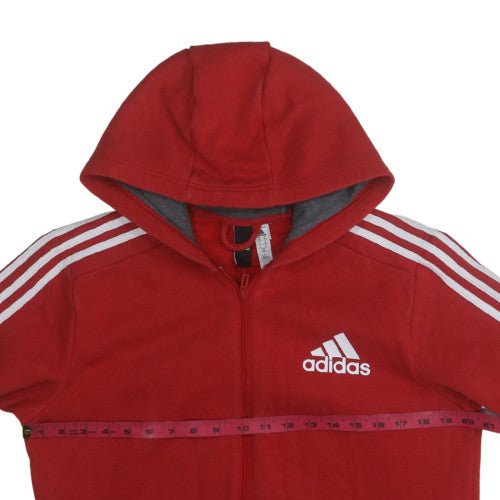 Mens UK Size M adidas Red Full Zip Hoodie
