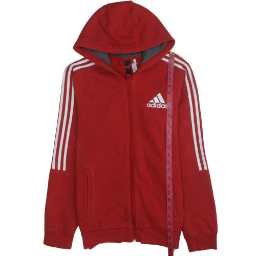 Mens UK Size M adidas Red Full Zip Hoodie