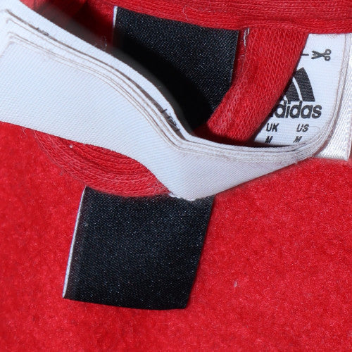 Mens UK Size M adidas Red Full Zip Hoodie